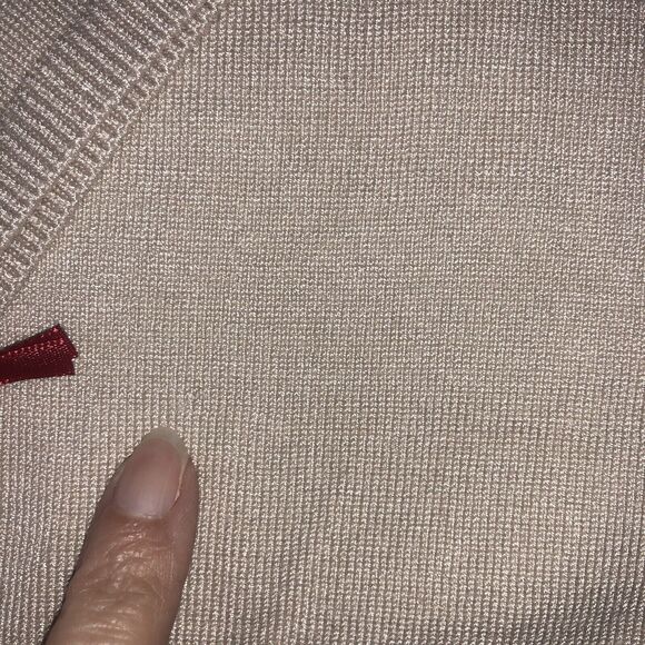 Ruby Rd. Women’s Embellished V neck 3/4 Sleeve Glacé Buff Sweater Small NWT - Picture 8 of 14